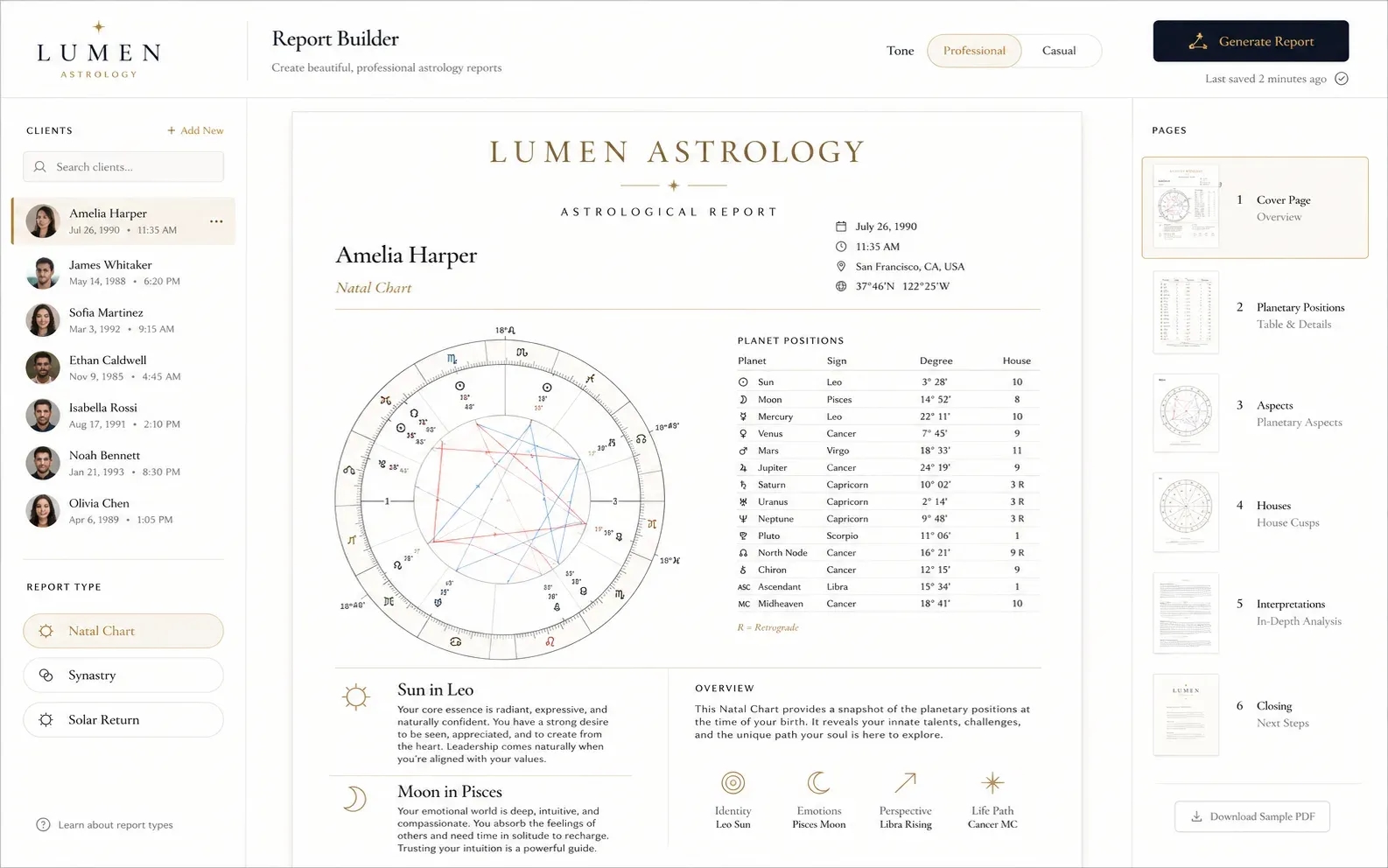 Astrology Report Generator