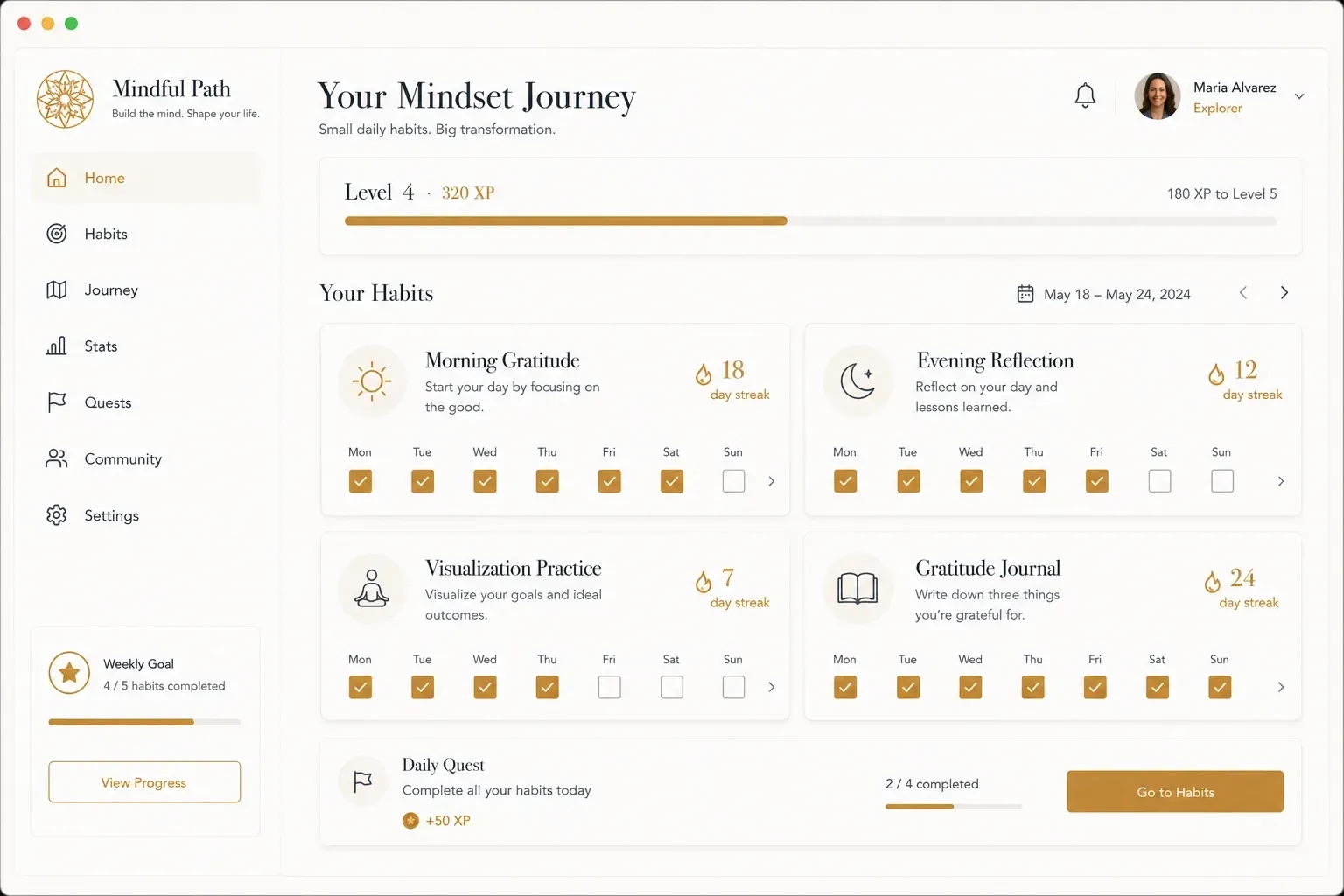 Goal-Tracking Calculator Widget